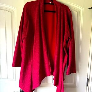Red cardigan